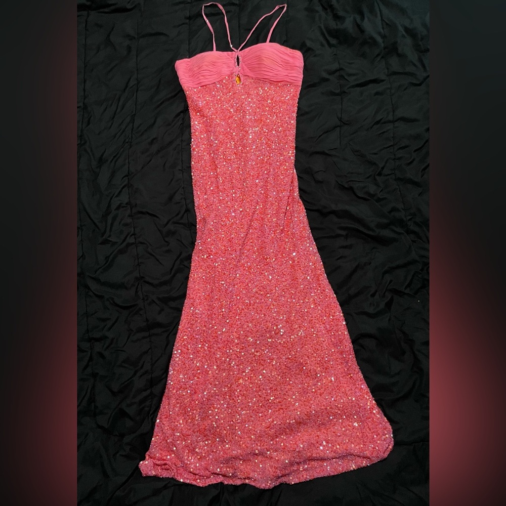 SCALA PINK BEADED SILK GOWN